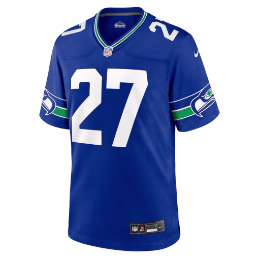 Tariq Woolen Seattle Seahawks Nike Throwback Player Game Jersey – Royal - Image 2