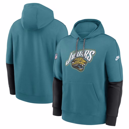 Jacksonville Jaguars Nike Throwback Alternate Logo Team Issue Club Pullover Hoodie – Teal