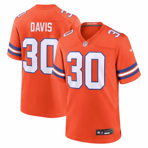 Terrell Davis Denver Broncos Nike Mile High Collection 1977 Throwback Retired Player Game Jersey – Orange
