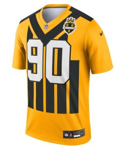 Alternative view of T.J. Watt Pittsburgh Steelers Nike Alternate 1933 Throwback Legend Player Performance Top – Gold