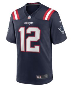 Alternative view of Tom Brady New England Patriots Nike Game Retired Player Jersey – Navy