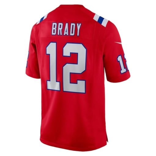 Tom Brady New England Patriots Nike Retired Game Jersey – Red - Image 3