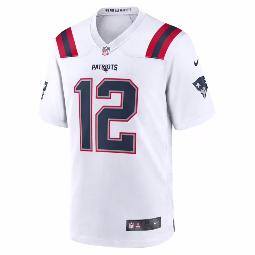 Tom Brady New England Patriots Nike Retired Game Jersey – White - Image 2
