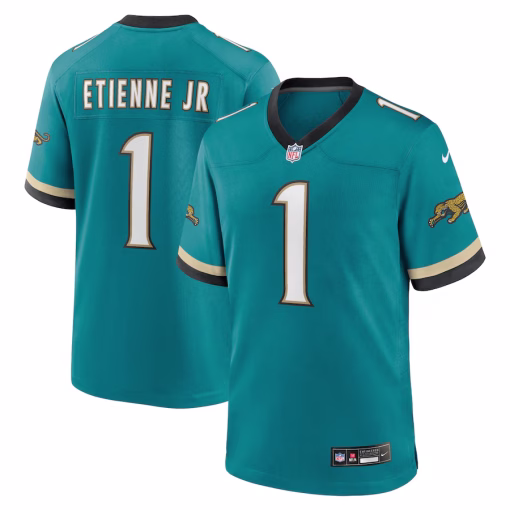 Travis Etienne Jr Jacksonville Jaguars Nike Prowler Throwback Player Game Jersey – Teal