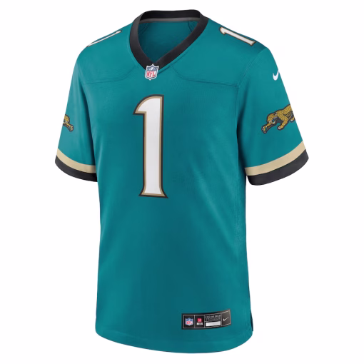 Travis Etienne Jr Jacksonville Jaguars Nike Prowler Throwback Player Game Jersey – Teal - Image 2