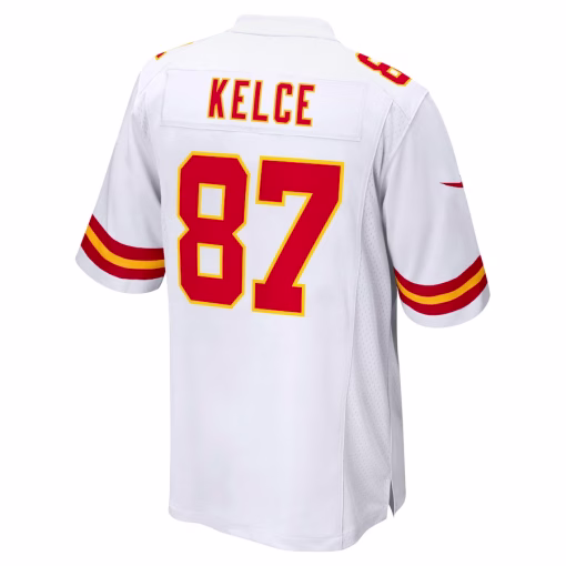 Men’s Kansas City Chiefs Travis Kelce Nike White Player Game Jersey - Image 3