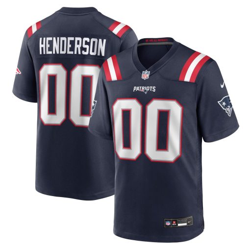 TreVeyon Henderson New England Patriots Nike 2025 NFL Draft Game Jersey – Navy