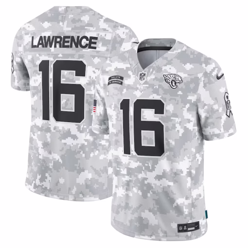 Trevor Lawrence Jacksonville Jaguars Nike 2024 Salute to Service Limited Jersey – Arctic Camo