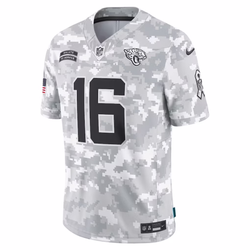 Trevor Lawrence Jacksonville Jaguars Nike 2024 Salute to Service Limited Jersey – Arctic Camo - Image 2