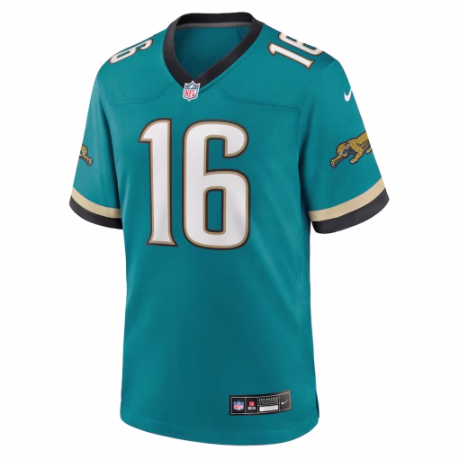 Trevor Lawrence Jacksonville Jaguars Nike Prowler Throwback Player Game Jersey – Teal - Image 2