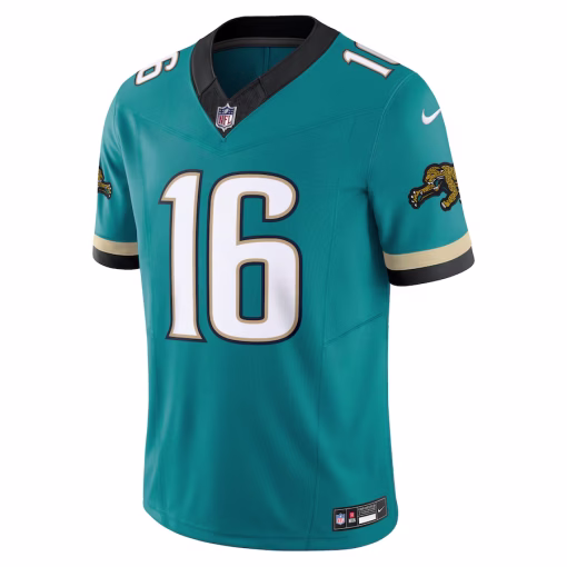 Trevor Lawrence Jacksonville Jaguars Nike Prowler Throwback Vapor F.U.S.E. Limited Jersey – Teal - Image 2
