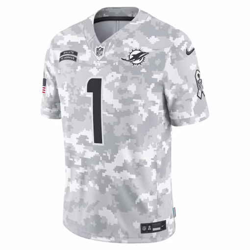 Tua Tagovailoa Miami Dolphins Nike 2024 Salute to Service Limited Jersey – Arctic Camo - Image 2