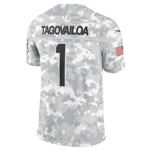 Tua Tagovailoa Miami Dolphins Nike 2024 Salute to Service Limited Jersey – Arctic Camo - Image 3