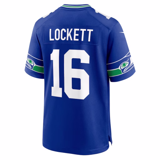 Tyler Lockett Seattle Seahawks Nike Throwback Player Game Jersey – Royal - Image 3