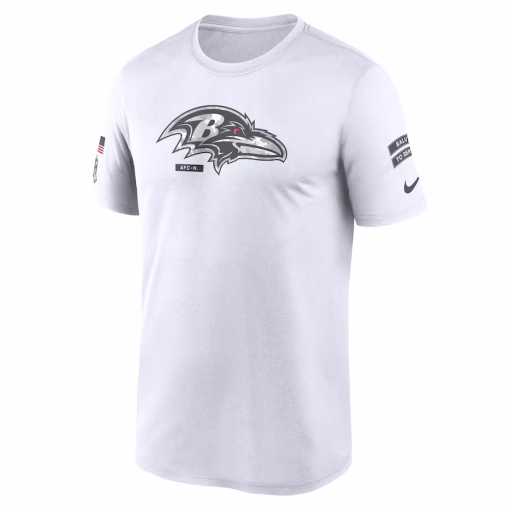 Baltimore Ravens Nike 2024 Salute To Service Legend Performance T-Shirt – White - Image 2