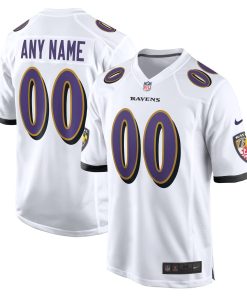 Baltimore Ravens Nike Custom Game Jersey – White