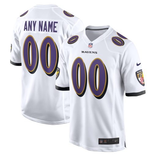 Baltimore Ravens Nike Custom Game Jersey – White