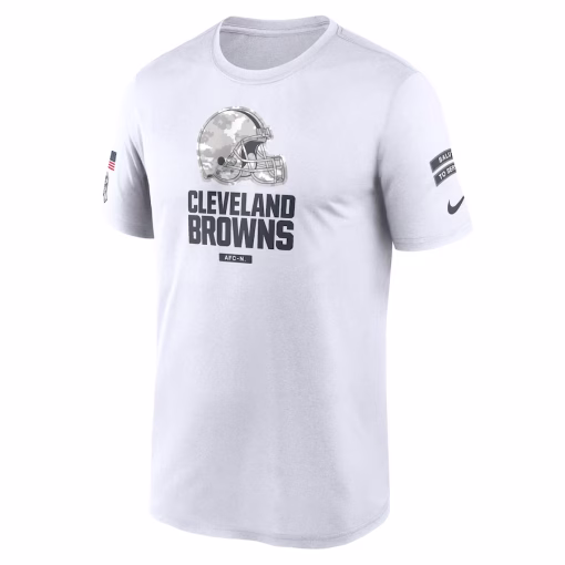 Cleveland Browns Nike 2024 Salute To Service Legend Performance T-Shirt – White - Image 2