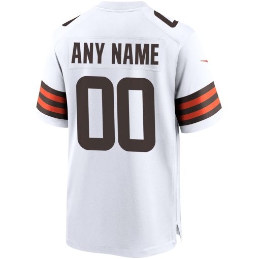 Cleveland Browns Nike Custom Game Jersey – White - Image 3