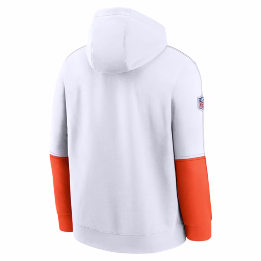 Cleveland Browns Nike Throwback Logo Club Tri-Blend Pullover Hoodie – White - Image 3