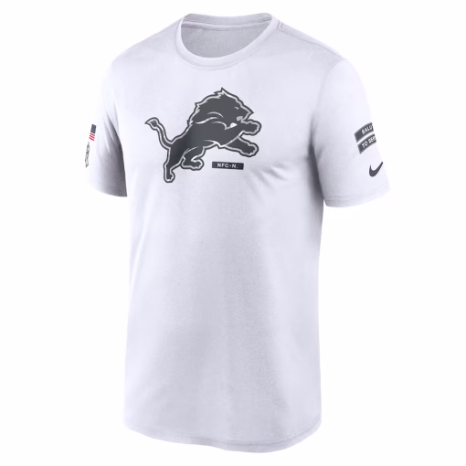 Detroit Lions Nike 2024 Salute To Service Legend Performance T-Shirt – White - Image 2
