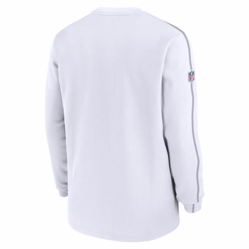 Men’s Green Bay Packers Nike White 2024 Sideline Coaches Long Sleeve Top - Image 3