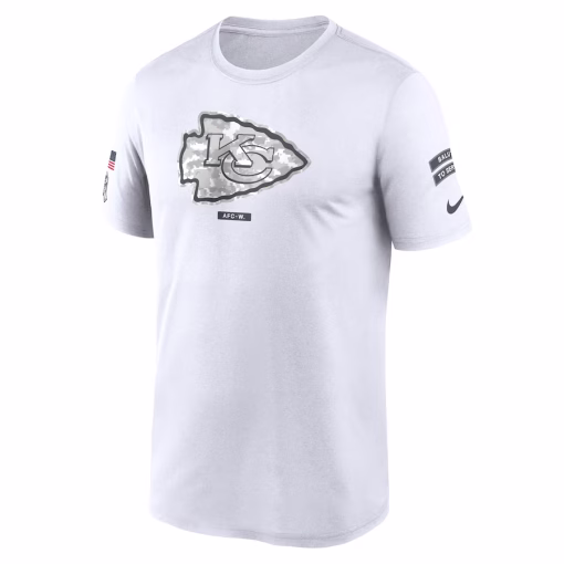 Men’s Kansas City Chiefs Nike White 2024 Salute To Service Legend Performance T-Shirt - Image 2