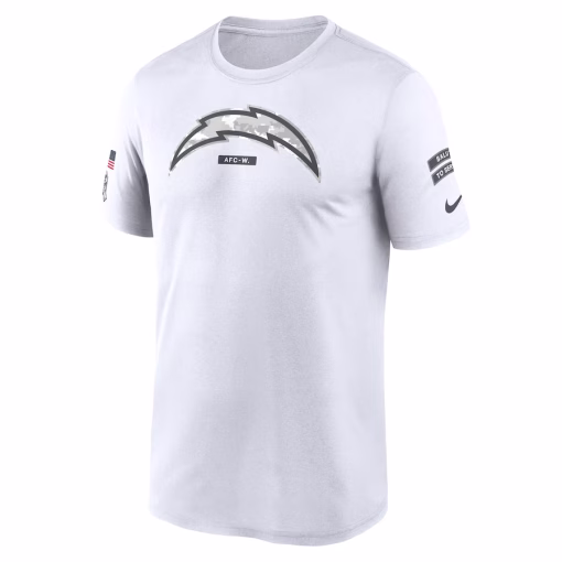 Los Angeles Chargers Nike 2024 Salute To Service Legend Performance T-Shirt – White - Image 2