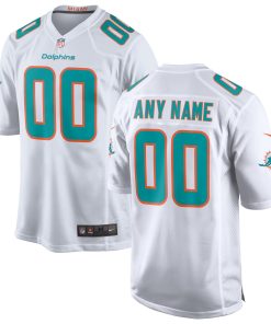 Miami Dolphins Nike Custom Game Jersey – White