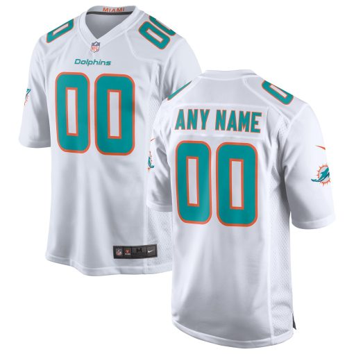 Miami Dolphins Nike Custom Game Jersey – White