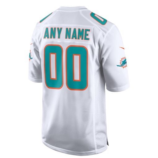 Miami Dolphins Nike Custom Game Jersey – White - Image 3
