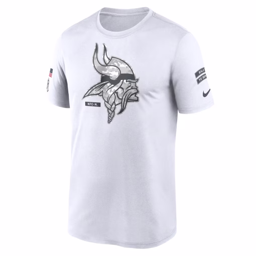 Minnesota Vikings Nike 2024 Salute To Service Legend Performance T-Shirt – White - Image 2