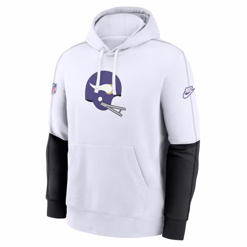 Minnesota Vikings Nike Alternate Logo Club Pullover Hoodie – White - Image 2