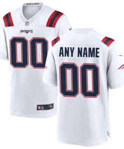 New England Patriots Nike Custom Game Jersey – White
