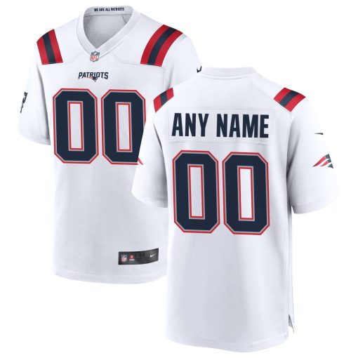 New England Patriots Nike Custom Game Jersey – White