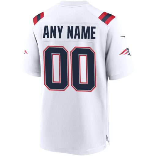 New England Patriots Nike Custom Game Jersey – White - Image 3