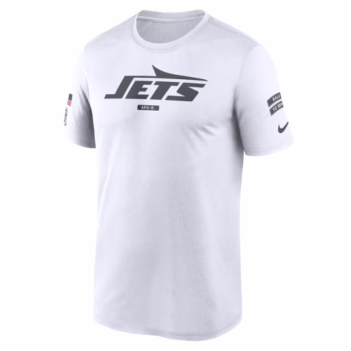 New York Jets Nike 2024 Salute To Service Legend Performance T-Shirt – White - Image 3