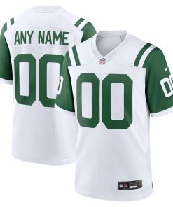 New York Jets Nike Classic Alternate Custom Replica Jersey – White