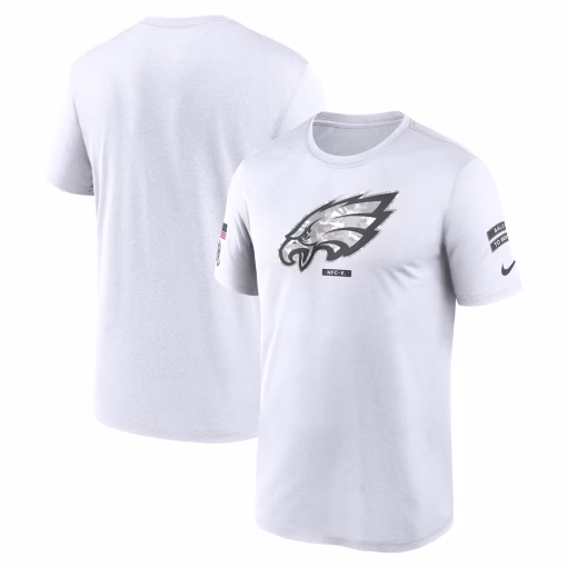 Men’s Philadelphia Eagles Nike White 2024 Salute To Service Legend Performance T-Shirt