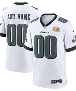 Philadelphia Eagles Nike Super Bowl LIX Custom Game Jersey – White