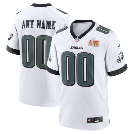 Philadelphia Eagles Nike Super Bowl LIX Custom Game Jersey – White
