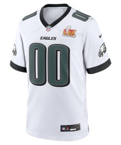 Alternative view of Philadelphia Eagles Nike Super Bowl LIX Custom Game Jersey – White