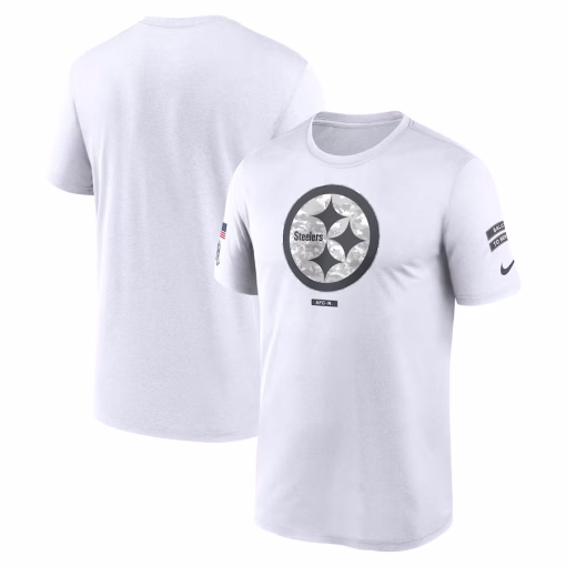 Men’s Pittsburgh Steelers Nike White 2024 Salute To Service Legend Performance T-Shirt