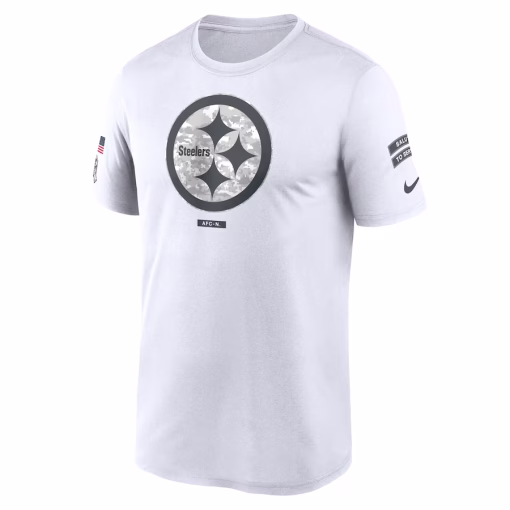 Men’s Pittsburgh Steelers Nike White 2024 Salute To Service Legend Performance T-Shirt - Image 2