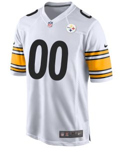 Alternative view of Men’s Nike White Pittsburgh Steelers Away Custom Game Jersey