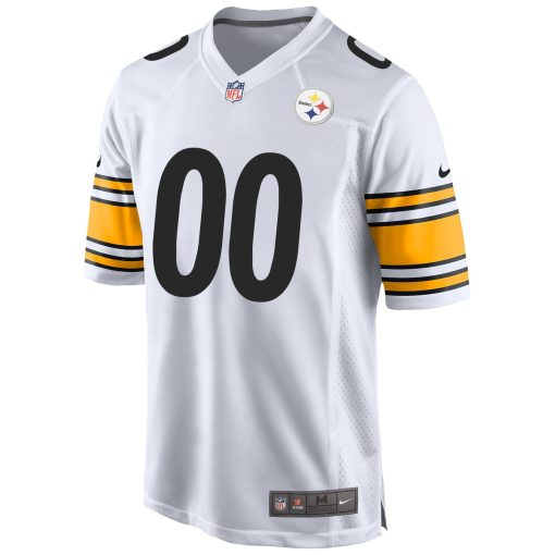 Men’s Nike White Pittsburgh Steelers Away Custom Game Jersey - Image 2