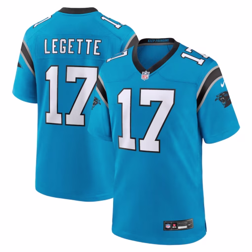 Xavier Legette Carolina Panthers Nike Alternate Game Jersey – Blue