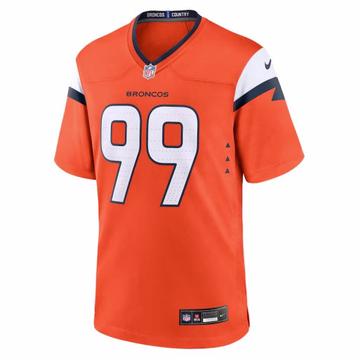 Zach Allen Denver Broncos Nike Team Game Jersey – Orange - Image 3