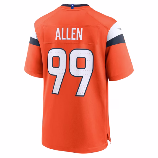 Zach Allen Denver Broncos Nike Team Game Jersey – Orange - Image 2