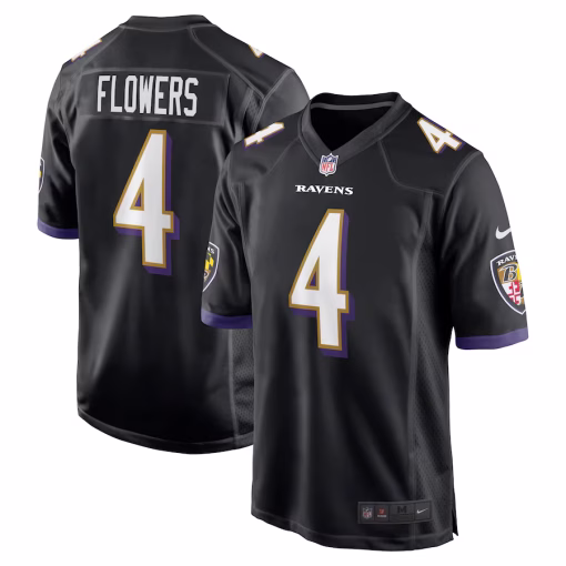 Zay Flowers Baltimore Ravens Nike Team Game Jersey – Black